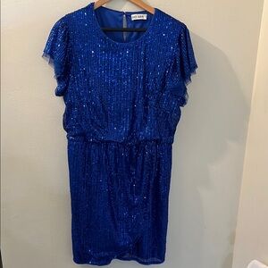 Grace Karin Vibrant Blue sequin dress